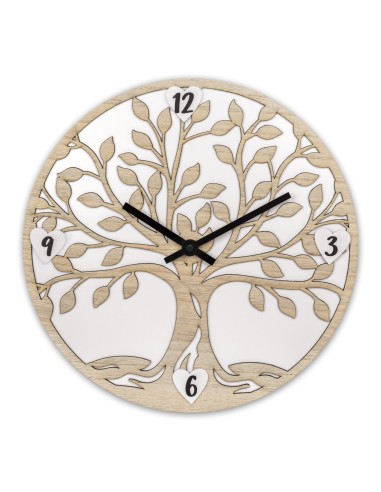Orologio da parete in legno mdf Diamentro Cm. 30 - Albero della vita