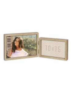 Portafoto in legno doppio orizzontale 1 foto cm. 10x15 e 1 foto cm. 13x18