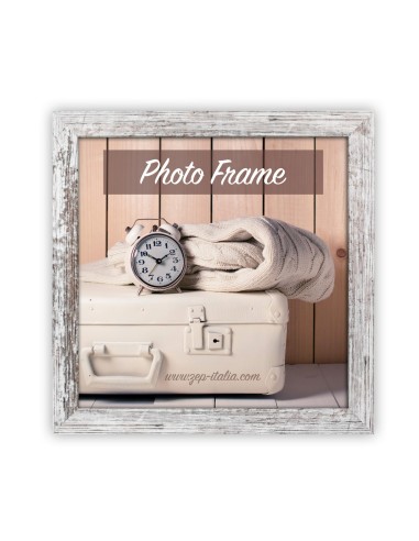 Portafoto in legno striato Cm. 18x18 - Foto cm. 13x13