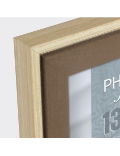 Portafoto in legno mdf Cm. 18x23 - Foto cm. 13x18 - Legno naturale e marrone 2