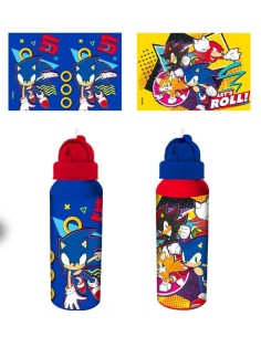 Borraccia alluminio 550 ML con cannuccia - Sonic - Soggetti assortiti 2