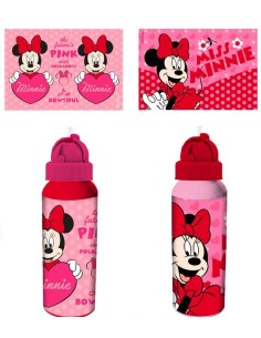Borraccia alluminio 550 ML con cannuccia - Minnie - Soggetti assortiti