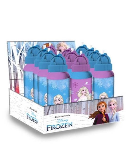 Borraccia alluminio 550 ML con cannuccia - Frozen - Soggetti assortiti