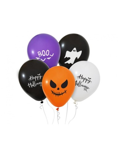 Palloncini lattice 12" Happy Halloween - Blister 5 pezzi