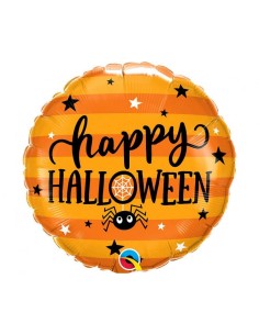 Palloncini mylar 18" Cm. 45 Qualatex - Happy Halloween arancione