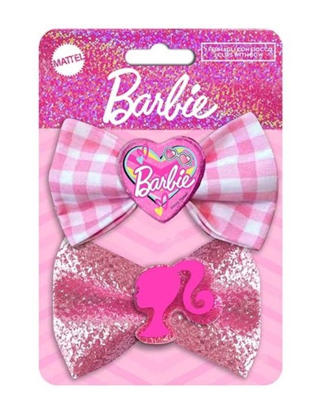 Fermacapelli mollette con fiocco - Barbie - Blister 2 pezzi