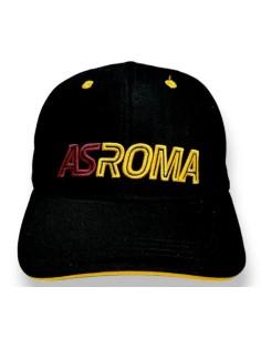 Cappello con visiera nero con scritta ricamata - AS Roma