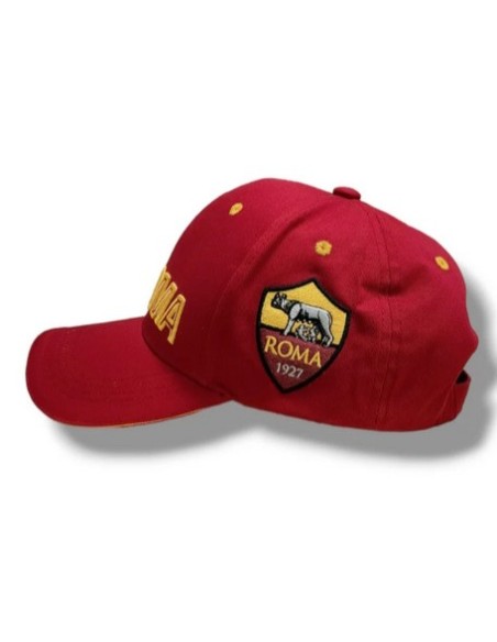 Cappello con visiera rosso con scritta ricamata - AS Roma