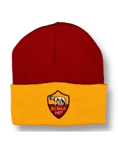 Cappello cuffia acrilico con logo ricamato bicolore - AS Roma