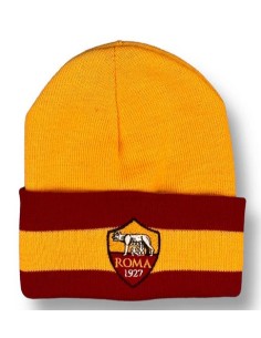 Cappello cuffia acrilico con logo ricamato arancione - AS Roma