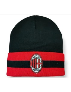 Cappello cuffia acrilico con logo ricamato righe - AC Milan