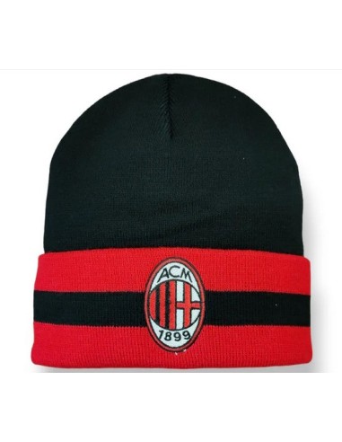 Cappello cuffia acrilico con logo ricamato righe - AC Milan