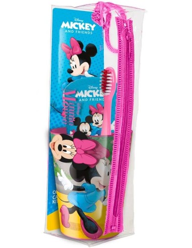 Pochette con spazzolino da denti + dentifricio + bicchiere - Minnie