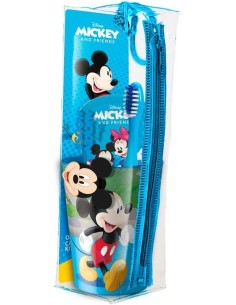 Pochette con spazzolino da denti + dentifricio + bicchiere - Mickey