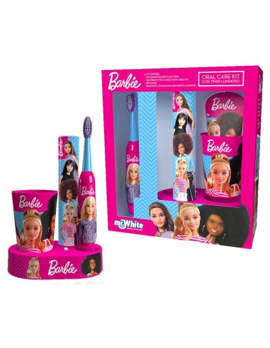Set regalo con spazzolino turbo + dentifricio + bicchiere + base - Barbie