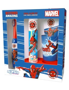 Set regalo con spazzolino turbo + dentifricio + bicchiere + base - Spiderman