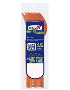 Cucchiaio compact trasparente riutilizzabile - Confezione 15 pezzi - Arancione