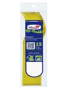 Forchetta compact trasparente riutilizzabile - Confezione 15 pezzi - Giallo 2