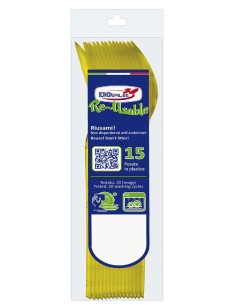 Cucchiaio compact trasparente riutilizzabile - Confezione 15 pezzi - Giallo