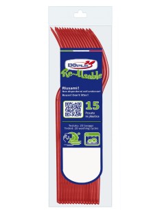 Forchetta compact trasparente riutilizzabile - Confezione 15 pezzi - Rosso