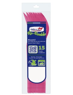 Cucchiaio compact trasparente riutilizzabile - Confezione 15 pezzi - Fuxia