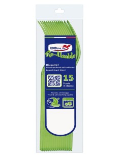 Forchetta compact trasparente riutilizzabile - Confezione 15 pezzi - Verde
