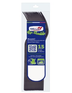 Forchetta compact trasparente riutilizzabile - Confezione 15 pezzi - Nero