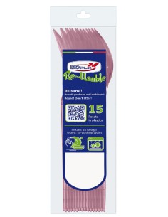 Cucchiaio compact trasparente riutilizzabile - Confezione 15 pezzi - Rosa