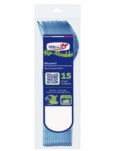 Cucchiaio compact trasparente riutilizzabile - Confezione 15 pezzi - Azzurro
