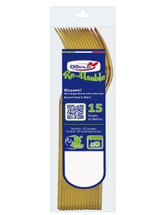 Forchetta compact trasparente riutilizzabile - Confezione 15 pezzi - Oro