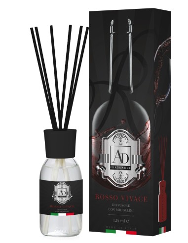 Diffusore essenza con midollini 125 ML - Rosso vivace