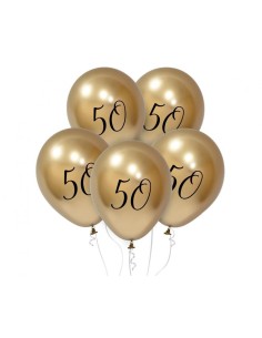 Palloncini lattice 12'' Cm. 30 Platinum Oro Gold - 50 - Blister 5 pezzi