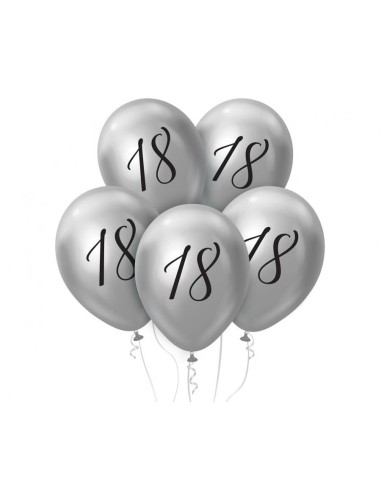 Palloncini lattice 12" Platinum Silver - 18 - Blister 5 pezzi