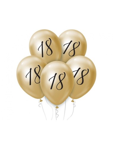 Palloncini lattice 12'' Cm. 30 Platinum Oro Gold - 18 - Blister 5 pezzi