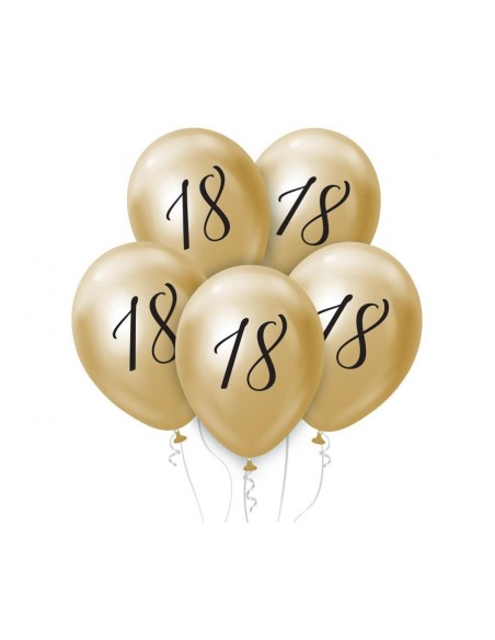 Palloncini lattice 12'' Cm. 30 Platinum Oro Gold - 18 - Blister 5 pezzi