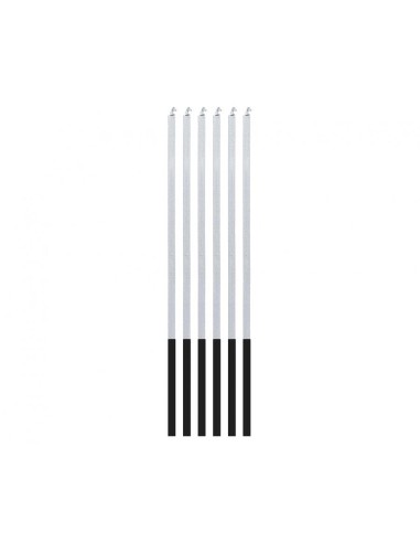 Candeline magiche stelo sottili Cm. 15 - Silver - Blister 6 pezzi