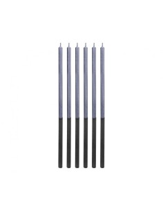 Candeline per torta sottili Cm. 14,5 - Blister 6 pezzi - Platinum Blue