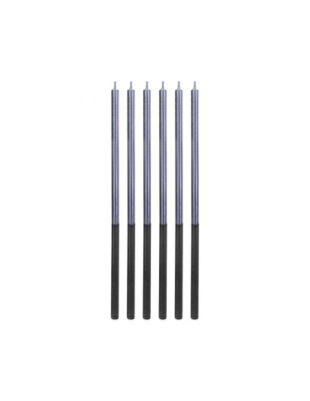 Candeline per torta sottili Cm. 14,5 - Blister 6 pezzi - Platinum Blue