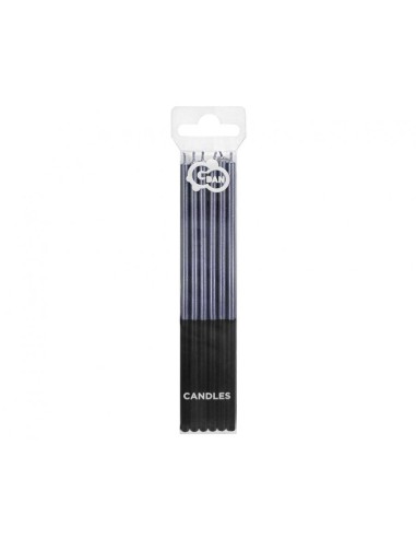 Candeline per torta sottili Cm. 14,5 - Blister 6 pezzi - Platinum Blue