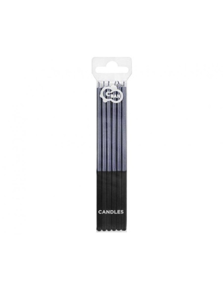 Candeline per torta sottili Cm. 14,5 - Blister 6 pezzi - Platinum Blue