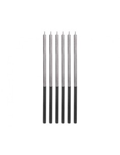 Candeline per torta sottili Cm. 14,5 - Blister 6 pezzi - Platinum Silver