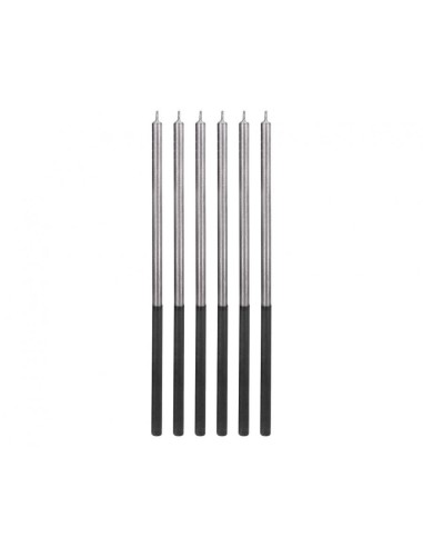 Candeline per torta sottili Cm. 14,5 - Blister 6 pezzi - Platinum Silver