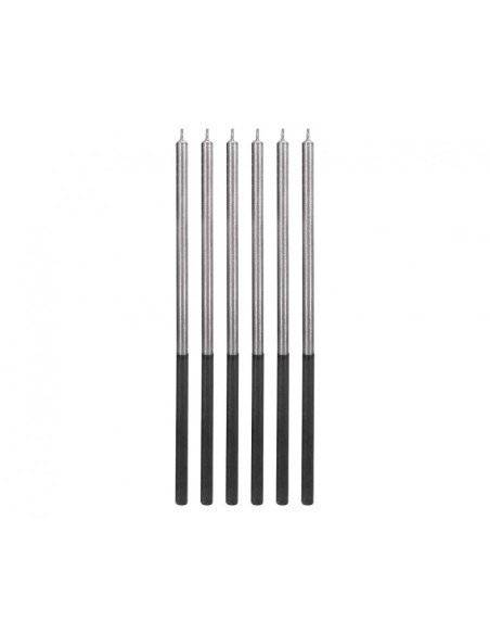 Candeline per torta sottili Cm. 14,5 - Blister 6 pezzi - Platinum Silver