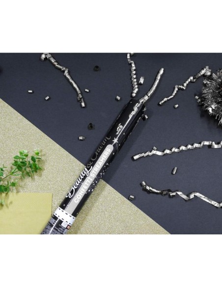Cannone sparacoriandoli Cm. 40 - Stelle filanti metallizzate argento Silver