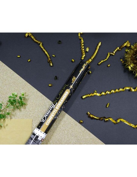 Cannone sparacoriandoli Cm. 40 - Stelle filanti metallizzate Oro Gold