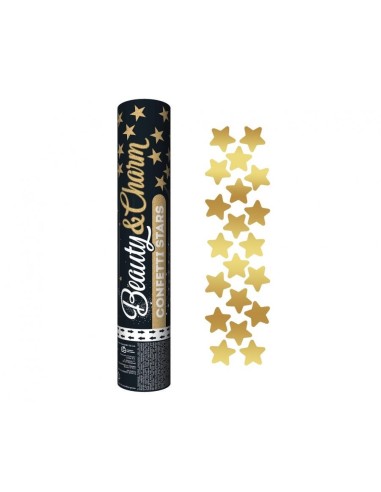 Cannone sparacoriandoli Cm. 30 - Stelle Oro Gold