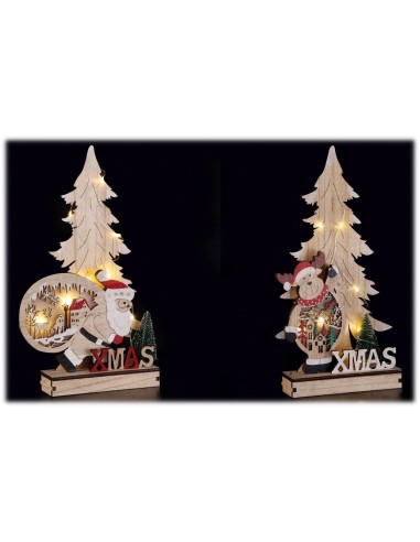 Scenario in mdf con led Babbo Natale/Renna Cm. 32x17 – Modelli assortiti