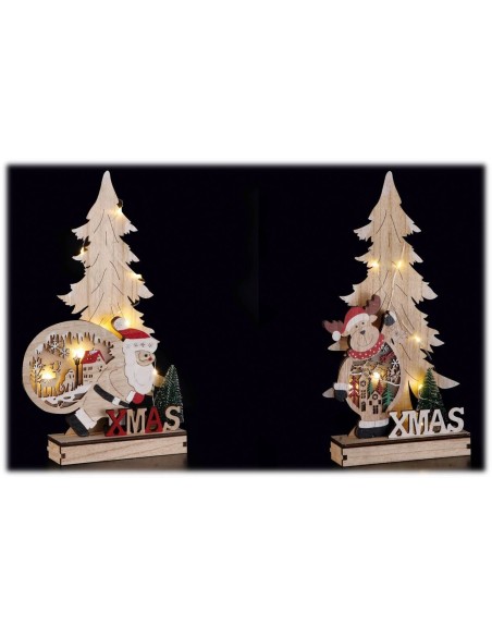 Scenario in mdf con led Babbo Natale/Renna Cm. 32x17 – Modelli assortiti