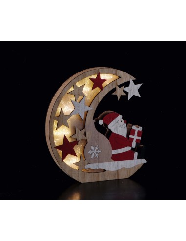 Luna in mdf con led Babbo Natale/Renna Cm. 20x18 – Modelli assortiti