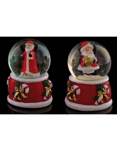 Palla di neve natalizia con base decorata e led Cm. 5x7 – Modelli assortiti